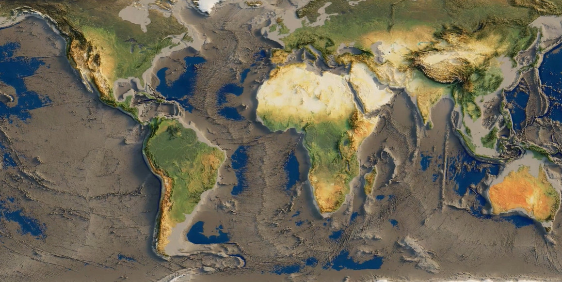 地球海水抽干是什么样子？我们建了一个地球海底模型告诉你